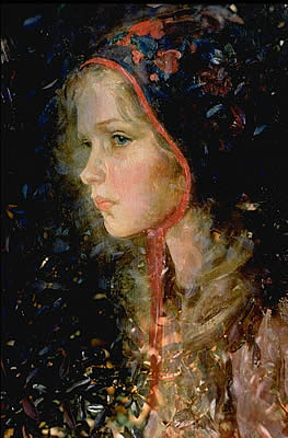 Child, Painted, Among The Leaves
