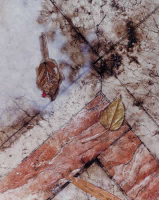 Leaves and Water on Marble